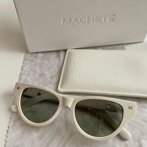 Anthropologie MACHETE Suzy Sunglasses in White NWT